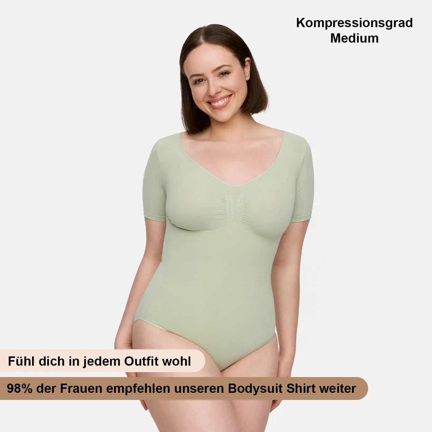 T-Shirt Bodysuit Sculpting Shapewear mit Slip - Secret Sale creamyfabrics