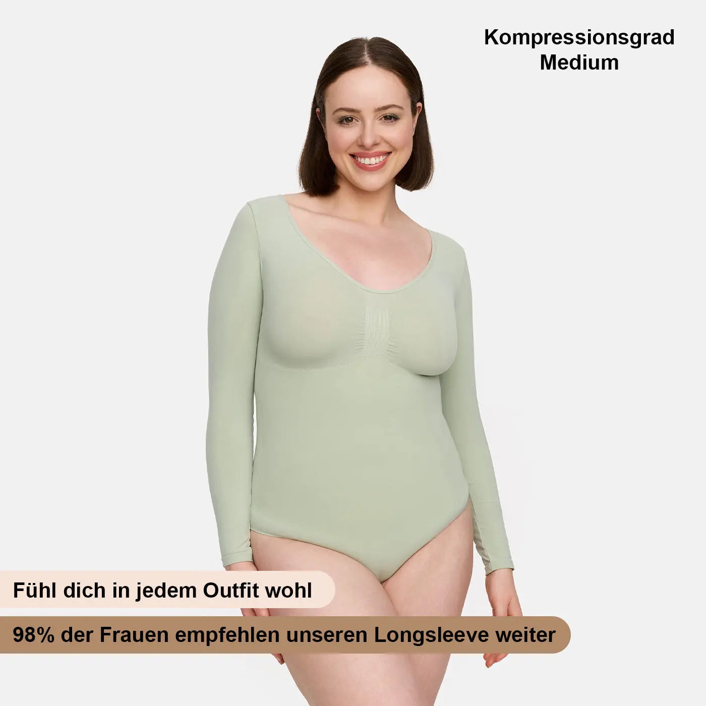 Bodysuit Sculpting Shapewear Longsleeve mit String - Mid Season creamyfabrics