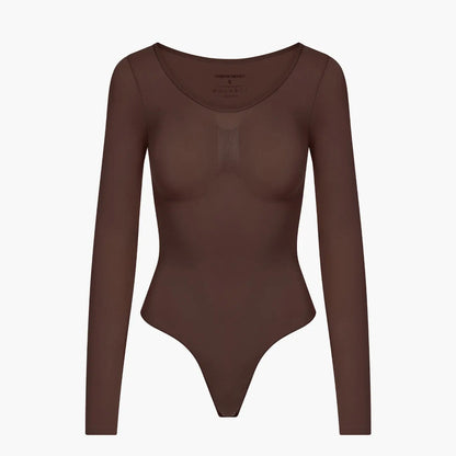 Bodysuit Sculpting Shapewear Longsleeve mit String - Mid Season creamyfabrics