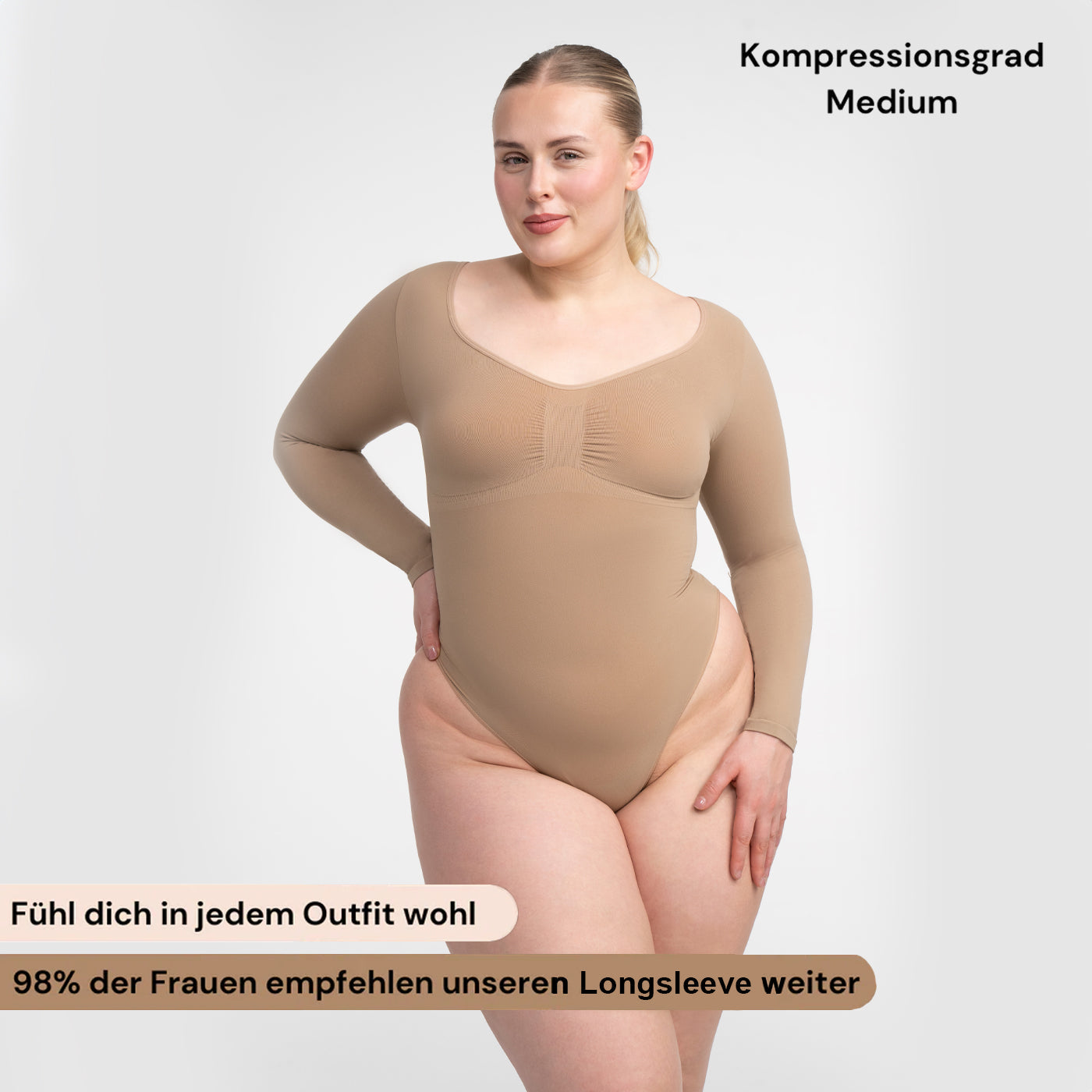 Bodysuit Sculpting Shapewear Longsleeve mit Slip