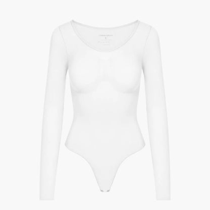 Bodysuit Sculpting Shapewear Longsleeve mit String - Mid Season creamyfabrics