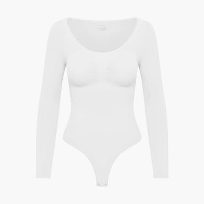 Bodysuit Sculpting Shapewear Longsleeve mit String - Mid Season creamyfabrics
