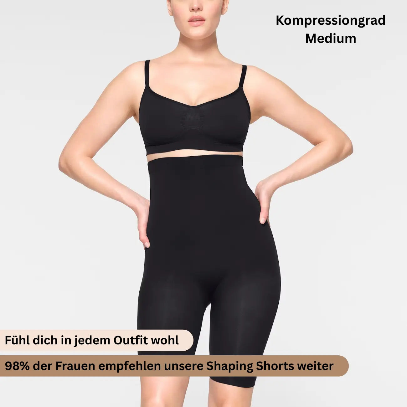 High Waisted Shaping Shorts creamy fabrics