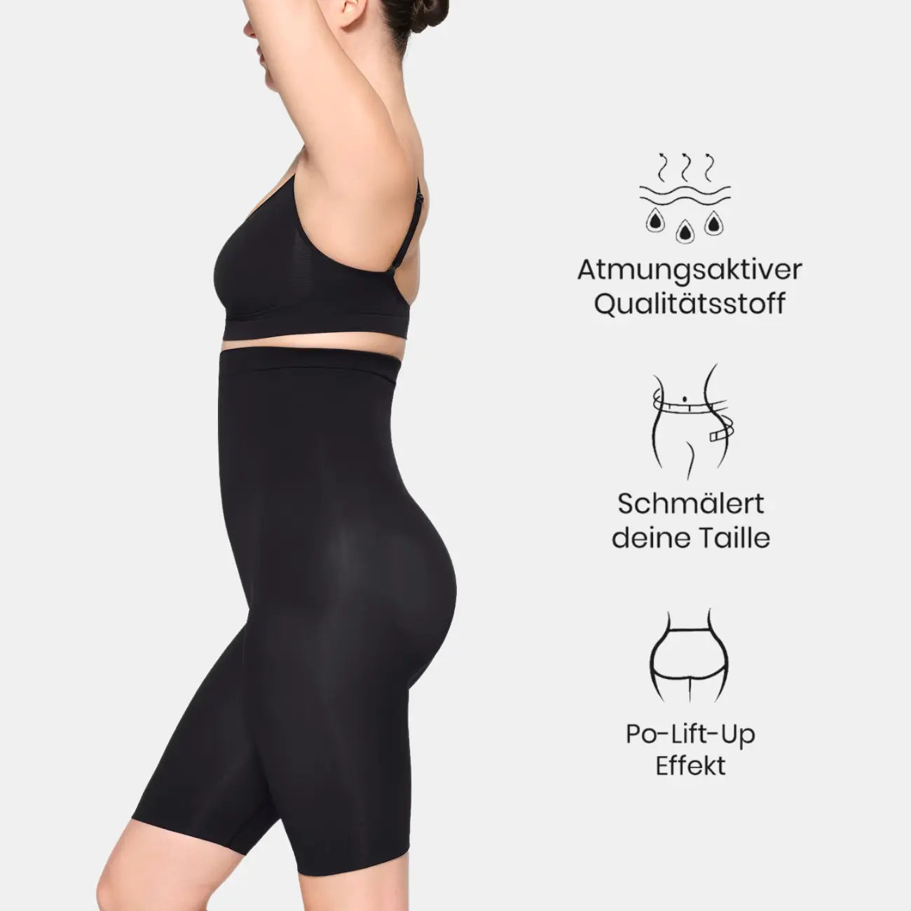 High Waisted Shaping Shorts creamy fabrics