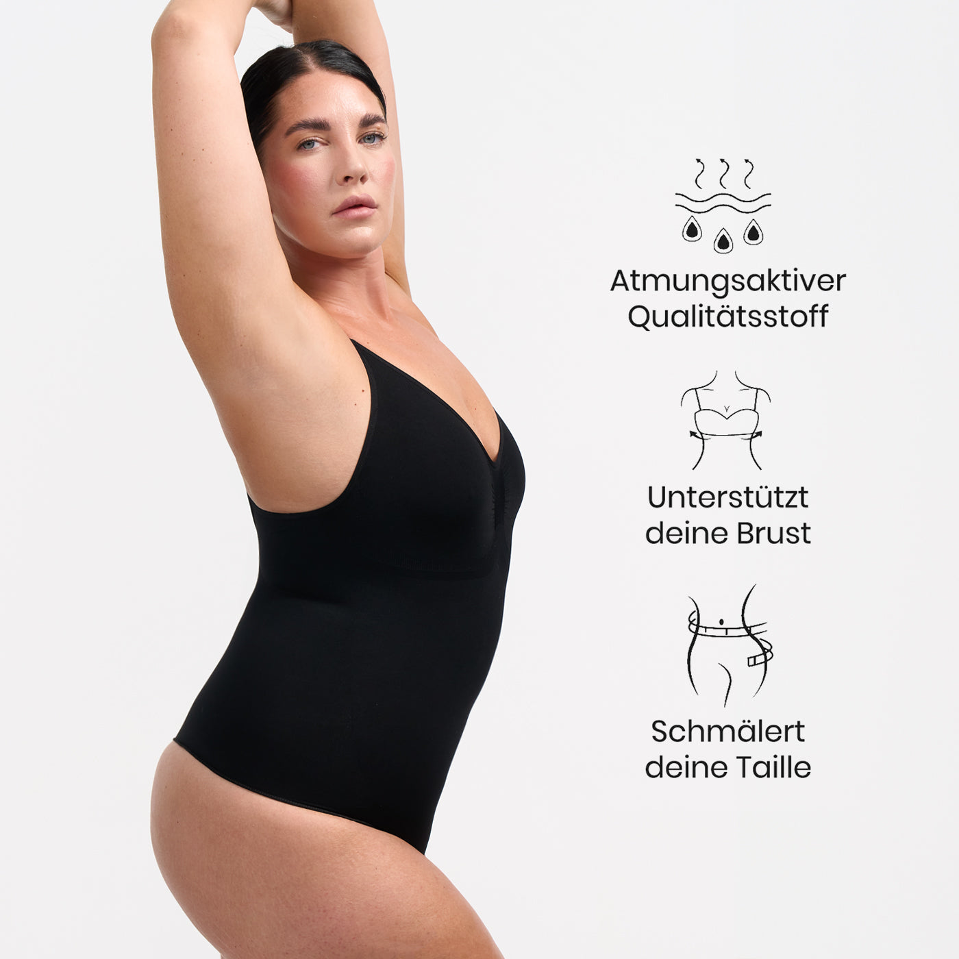 Bodysuit Sculpting Shapewear mit String creamy fabrics