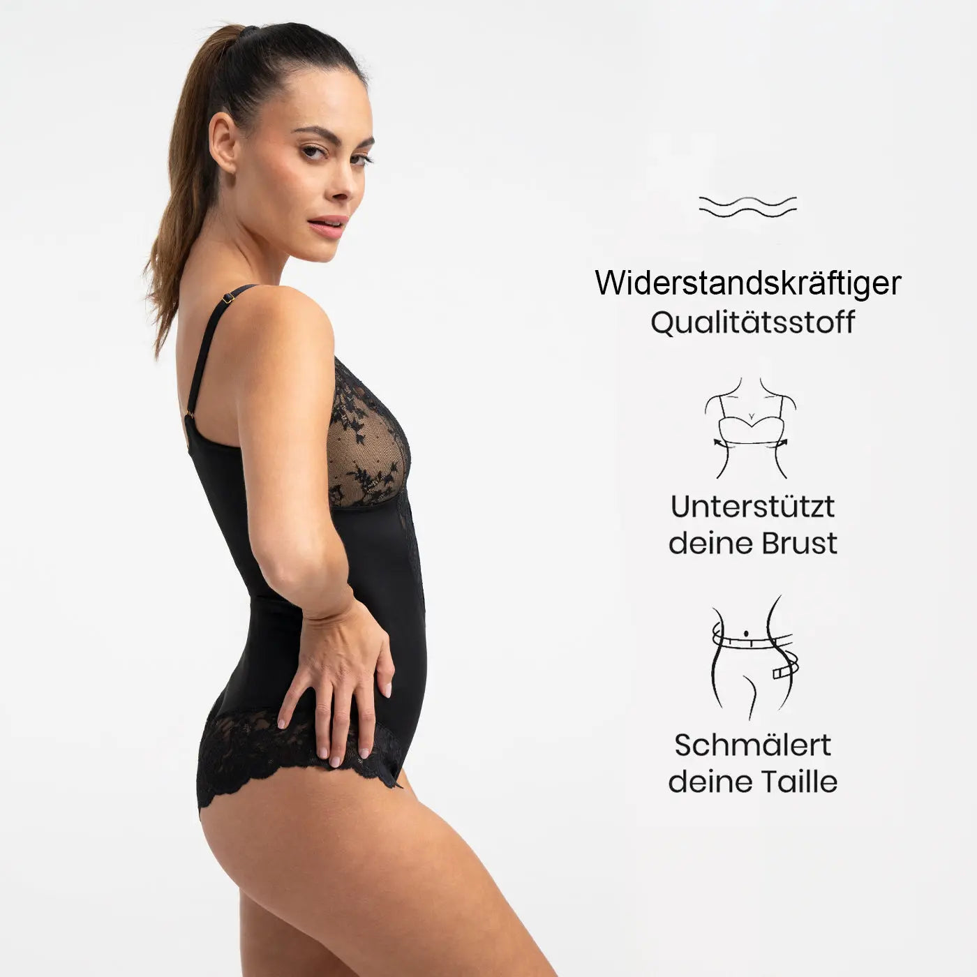 Sculpting Lace Shapewear Bodysuit mit Slip - Mid Season creamyfabrics
