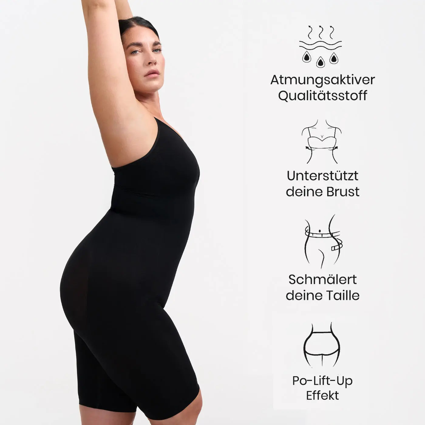 Bodysuit Sculpting Shapewear mit Shorts creamy fabrics
