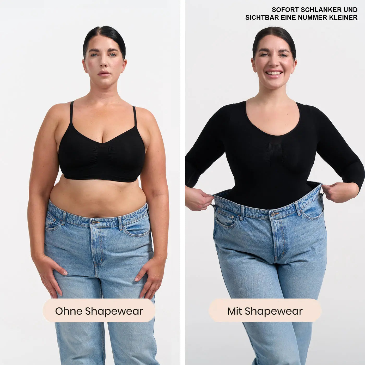 Bodysuit Sculpting Shapewear Longsleeve mit String - Mid Season creamyfabrics