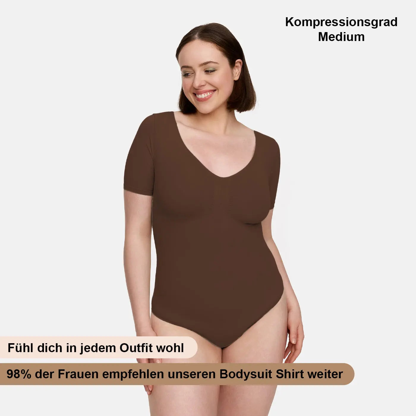 T-Shirt Bodysuit Sculpting Shapewear mit String - Mid Season creamyfabrics