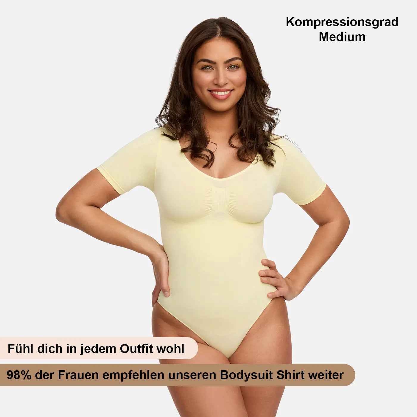 T-Shirt Bodysuit Sculpting Shapewear mit Slip - Secret Sale creamyfabrics