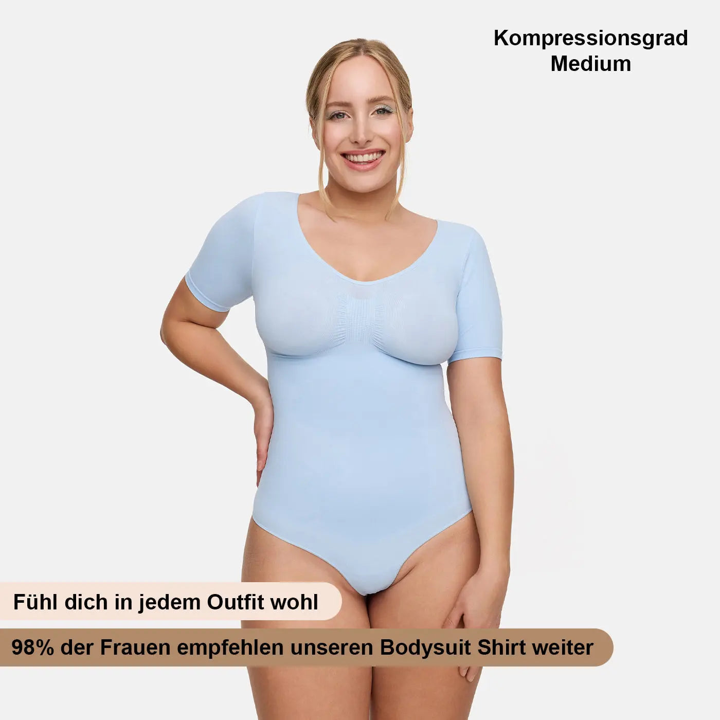 T-Shirt Bodysuit Sculpting Shapewear mit String - Mid Season creamyfabrics