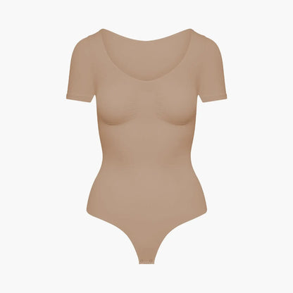 T-Shirt Bodysuit Sculpting Shapewear mit String - Secret Sale creamyfabrics