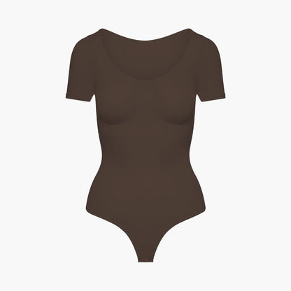 T-Shirt Bodysuit Sculpting Shapewear mit String - Secret Sale creamyfabrics