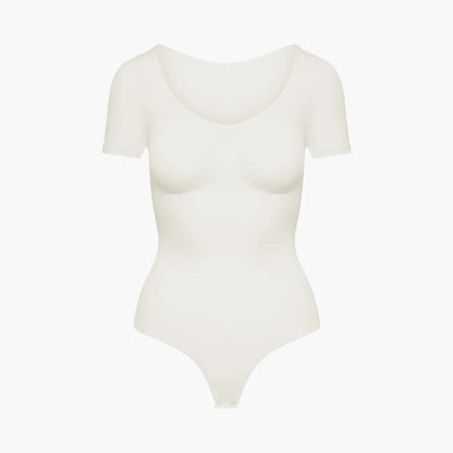 T-Shirt Bodysuit Sculpting Shapewear mit String creamyfabrics