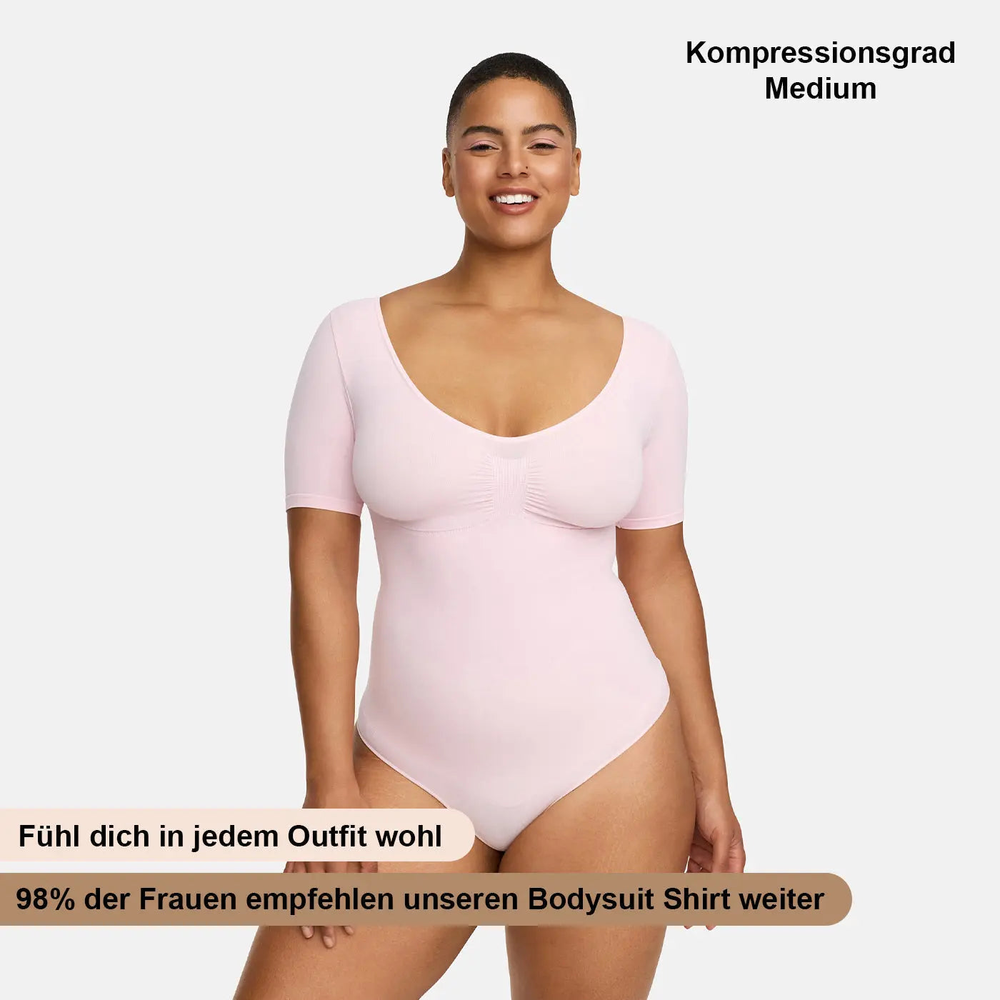 T-Shirt Bodysuit Sculpting Shapewear mit String - Mid Season creamyfabrics