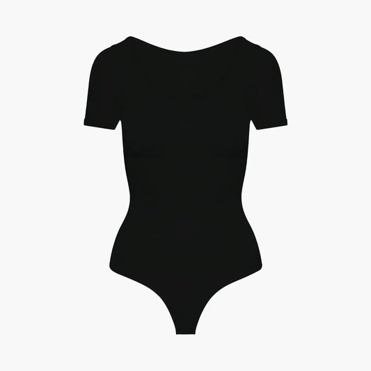 T-Shirt Bodysuit Sculpting Shapewear mit String creamyfabrics