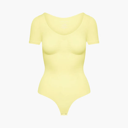 T-Shirt Bodysuit Sculpting Shapewear mit String creamyfabrics