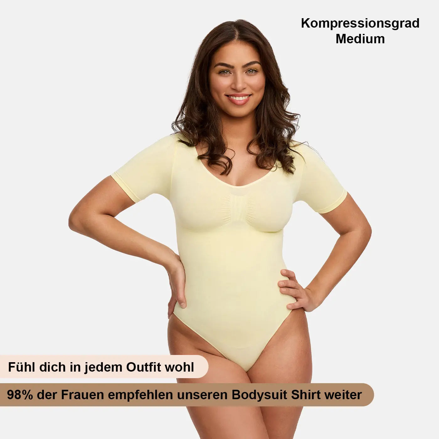 T-Shirt Bodysuit Sculpting Shapewear mit String - Secret Sale creamyfabrics