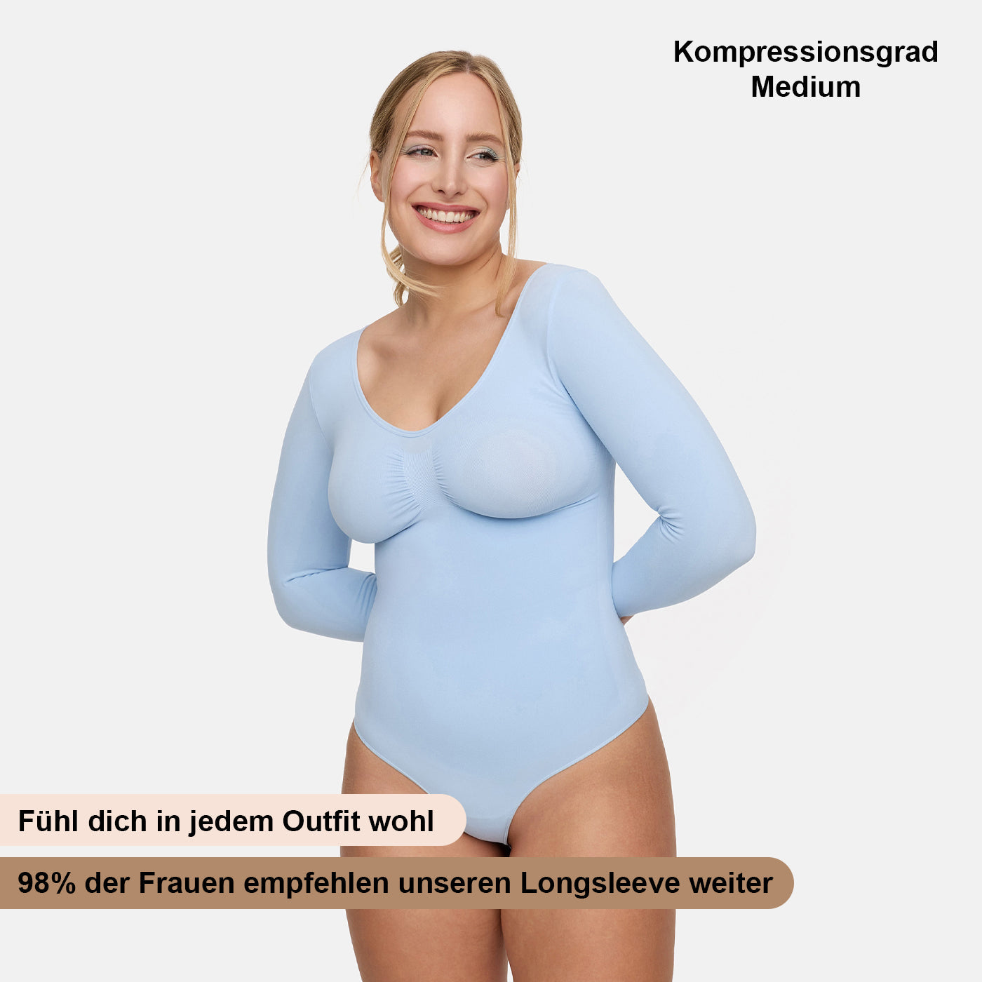 Bodysuit Sculpting Shapewear Longsleeve mit String