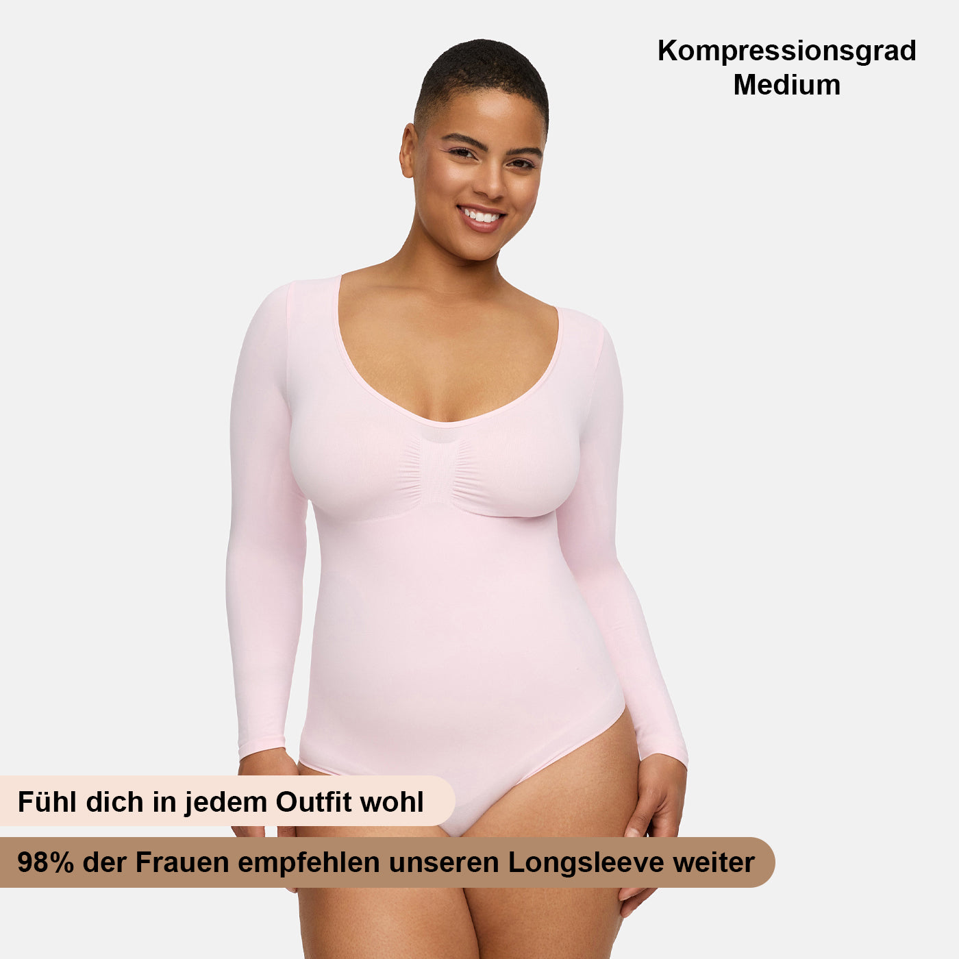 Bodysuit Sculpting Shapewear Longsleeve mit String