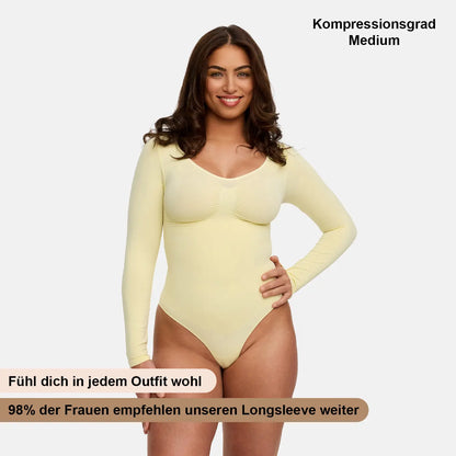 Bodysuit Sculpting Shapewear Longsleeve mit String - Mid Season creamyfabrics