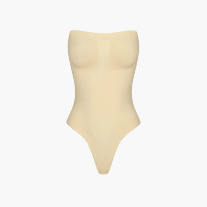 Trägerloser Bodysuit Sculpting Shapewear mit String creamy fabrics