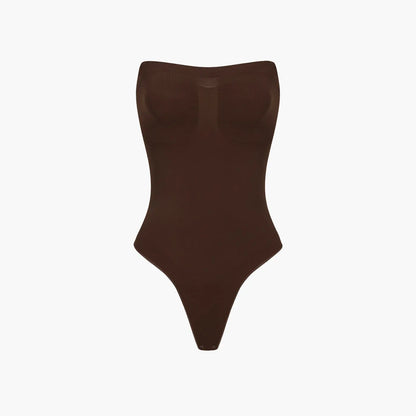 Trägerloser Bodysuit Sculpting Shapewear mit String creamy fabrics