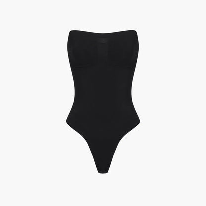 Trägerloser Bodysuit Sculpting Shapewear mit String creamy fabrics