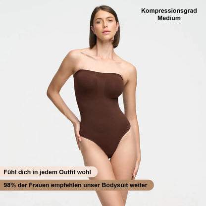 Trägerloser Bodysuit Sculpting Shapewear mit String creamy fabrics