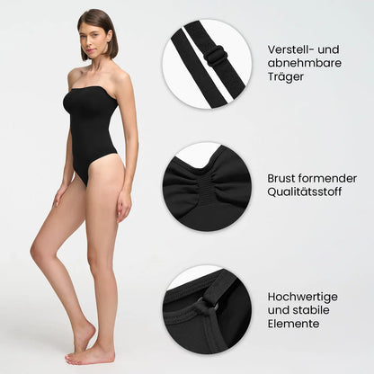 Trägerloser Bodysuit Sculpting Shapewear mit String creamy fabrics