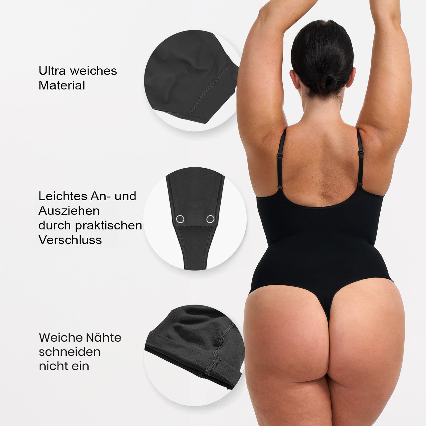 Bodysuit Sculpting Shapewear mit String creamy fabrics