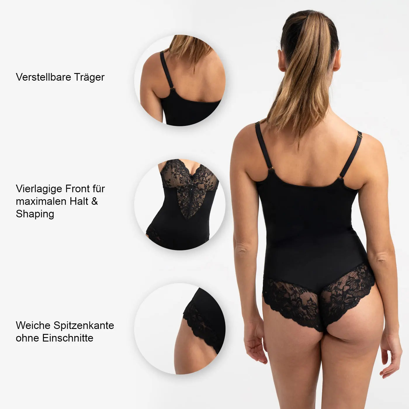 Sculpting Lace Shapewear Bodysuit mit Slip - Mid Season creamyfabrics