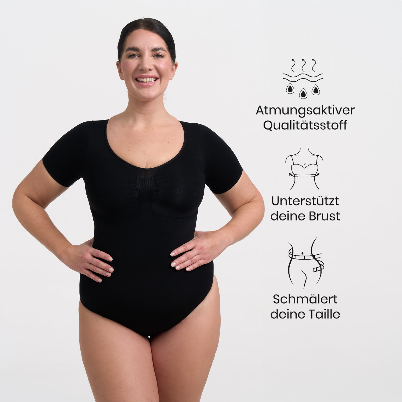 Bodysuit Sculpting Shapewear T-Shirt mit String creamy fabrics