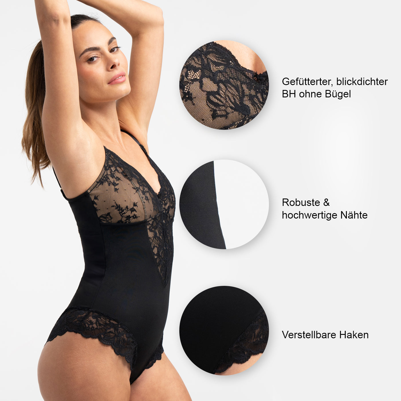 Sculpting Lace Shapewear Bodysuit mit Slip creamy fabrics