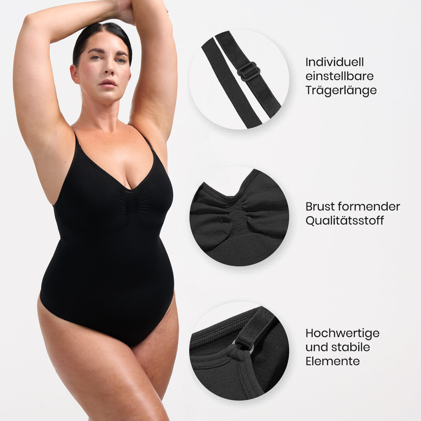 Bodysuit Sculpting Shapewear mit String creamy fabrics