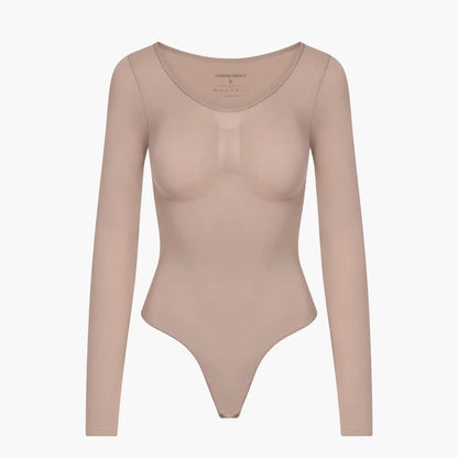 Bodysuit Sculpting Shapewear Longsleeve mit String - Mid Season creamyfabrics