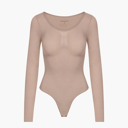 Bodysuit Sculpting Shapewear Longsleeve mit String creamy fabrics