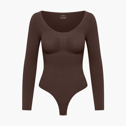 Bodysuit Sculpting Shapewear Longsleeve mit String
