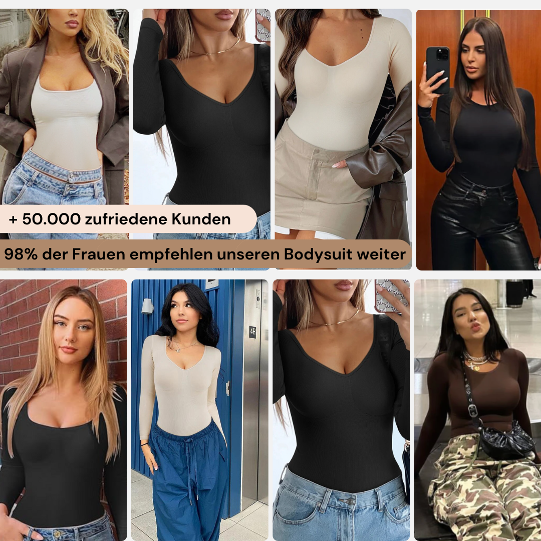 Longsleeve Bodysuit Sculpting Shapewear creamy fabrics