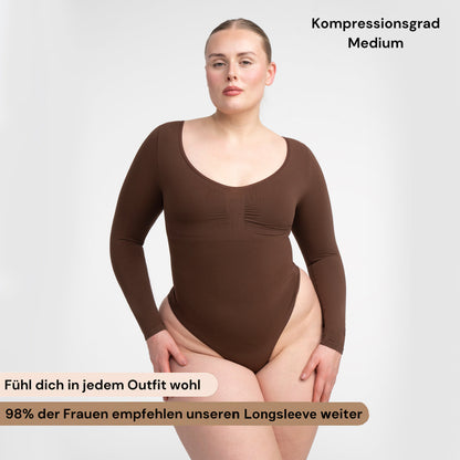 Bodysuit Sculpting Shapewear Longsleeve mit String