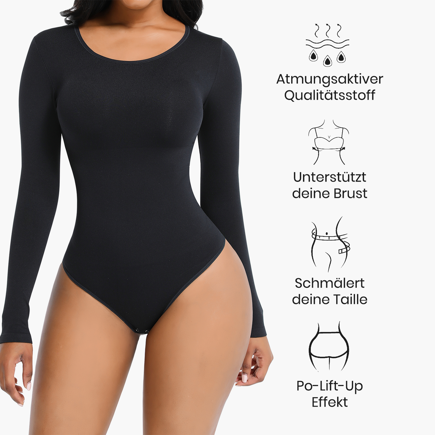 Longsleeve Bodysuit Sculpting Shapewear - Secret Sale creamyfabrics